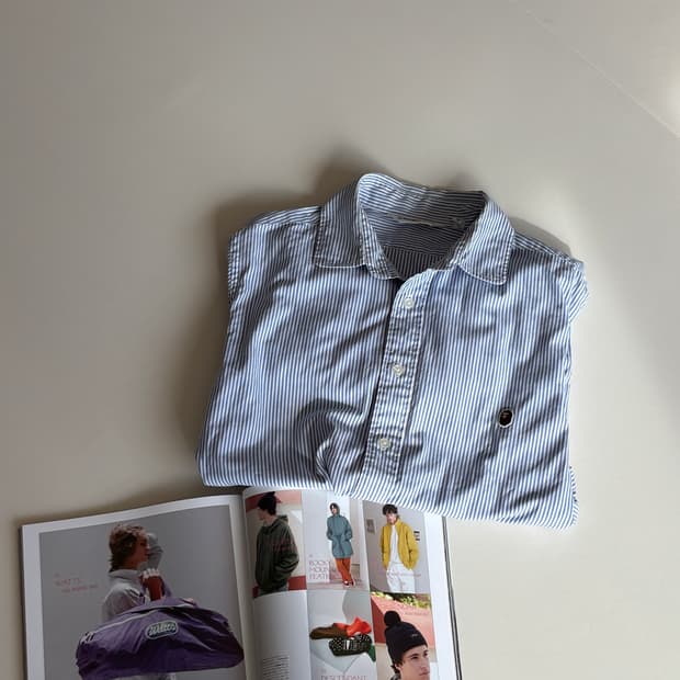 베이프 스트라이프 긴팔 셔츠 (L)