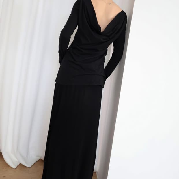 브리즈아카이브 Drape Long Sleeve - black 