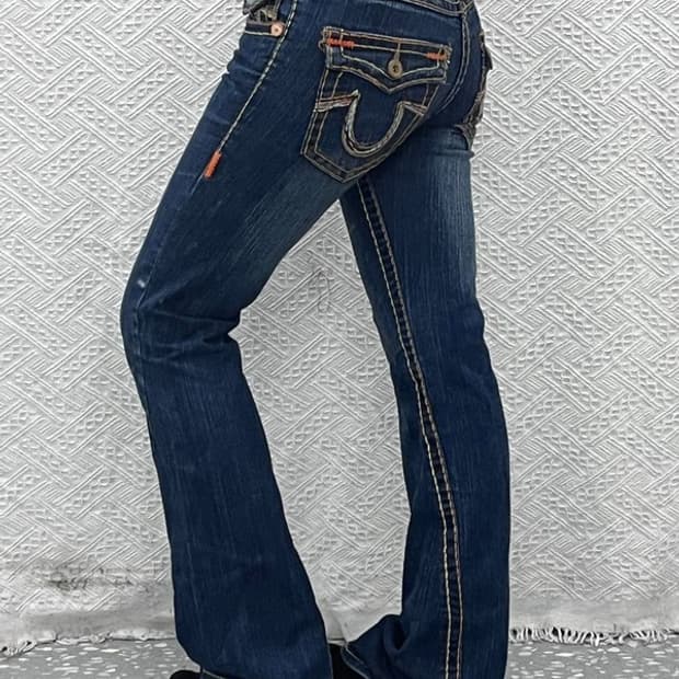 트루릴리전 조이빅티 희귀 Y2K 레트로 데님팬츠 28인치 C11009