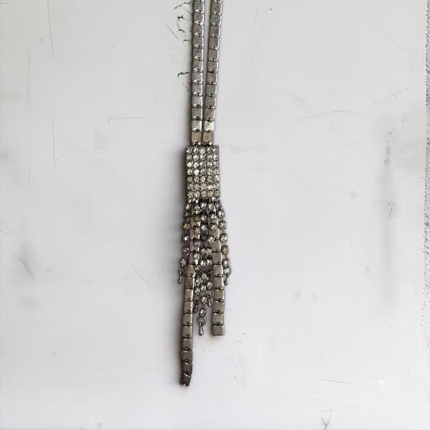 Rhinestone tassel necklace