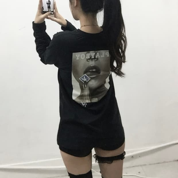 [PLAYBOY] 플레이보이 갸루 입술 롱슬리브