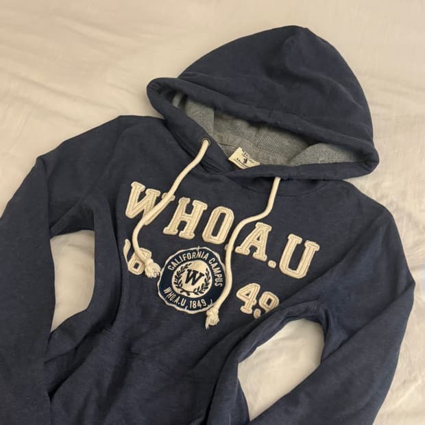 후아유 네이비 후드티