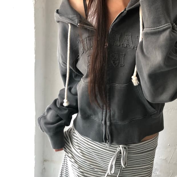 마리떼 프랑소와 저버 흑청 패치로고 투웨이 후드집업