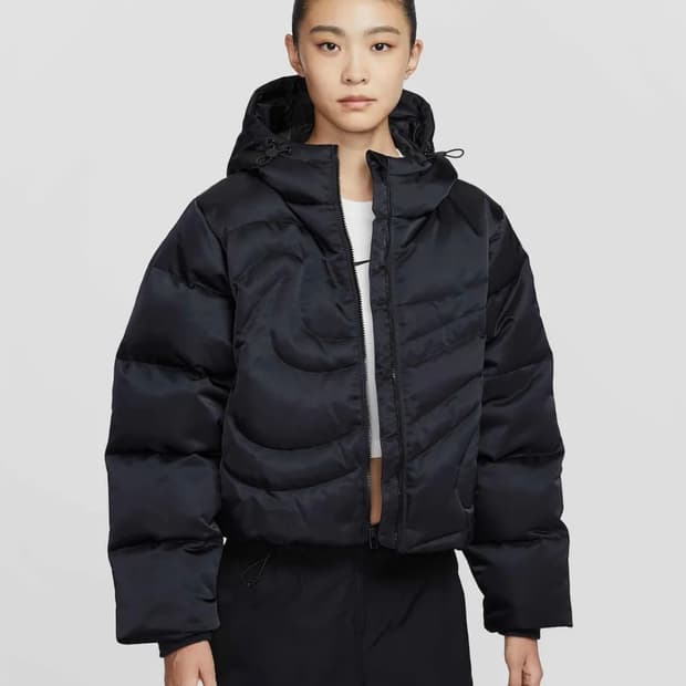 나이키 스우시 시리즈 써마 핏 패딩 W - 블랙