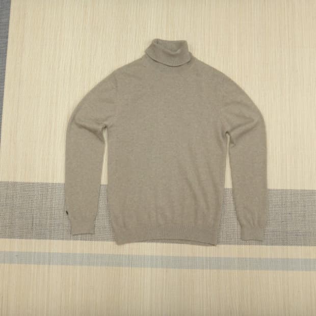 (100) 커터앤벅 최고급 캐시미어 남성 폴라넥 니트