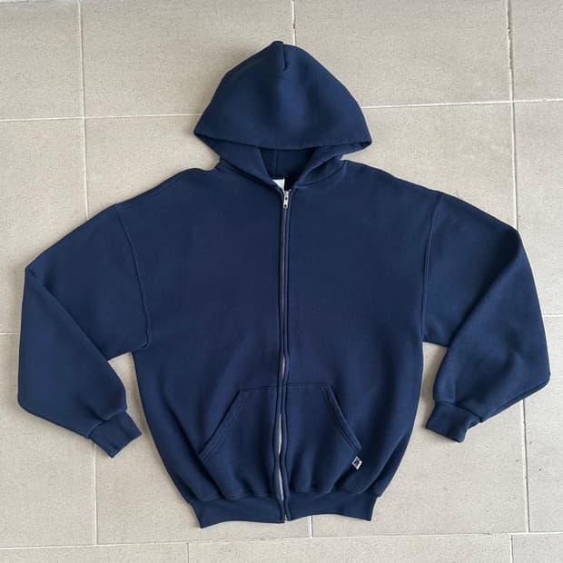 00s 빈티지 러셀 후드집업 네이비 L