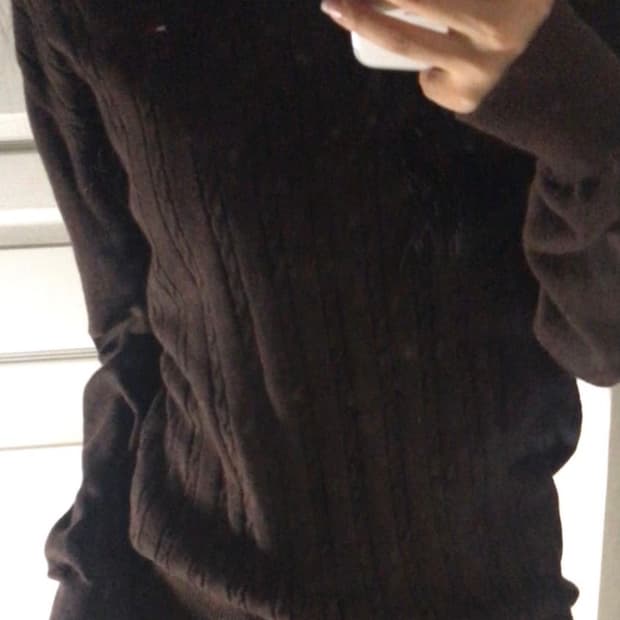 타미힐피거 브라운 니트