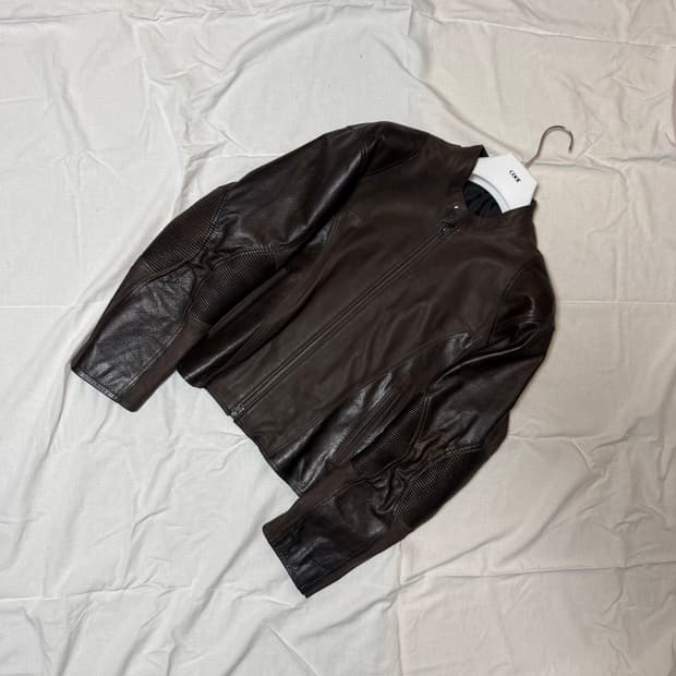 [쿠어] 믹스드 엠브로이더 바이커 점퍼 M