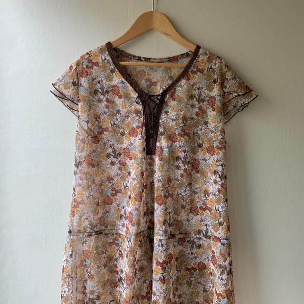 bohemian flower lace blouse dress