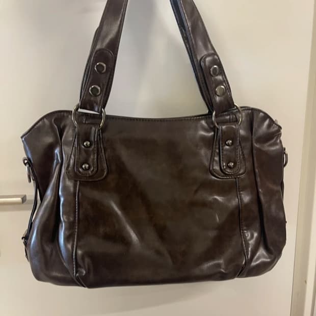 Black leather bag