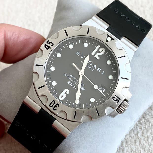 불가리 디아고노 스쿠버 SD38S 오토메틱 38mm 러버타입