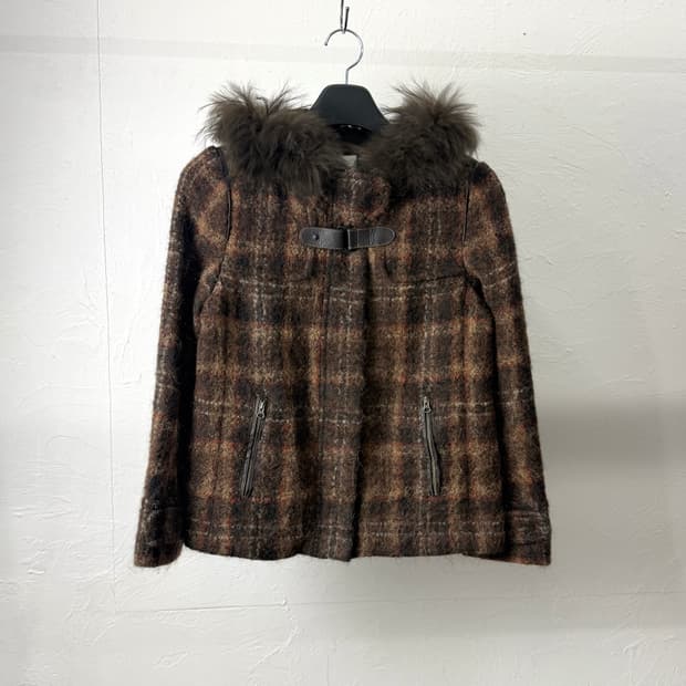 Brahmin 투웨이 퍼 후드 자켓