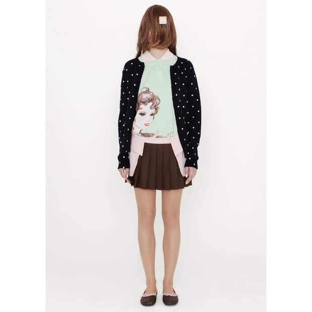 (S,M) 애슐리 윌리엄스 스트라이프 미니 스커트 / 핑크