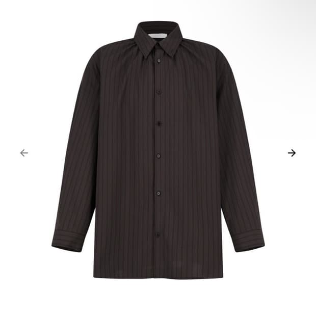 Amomento Stripe shirring oversized shirt