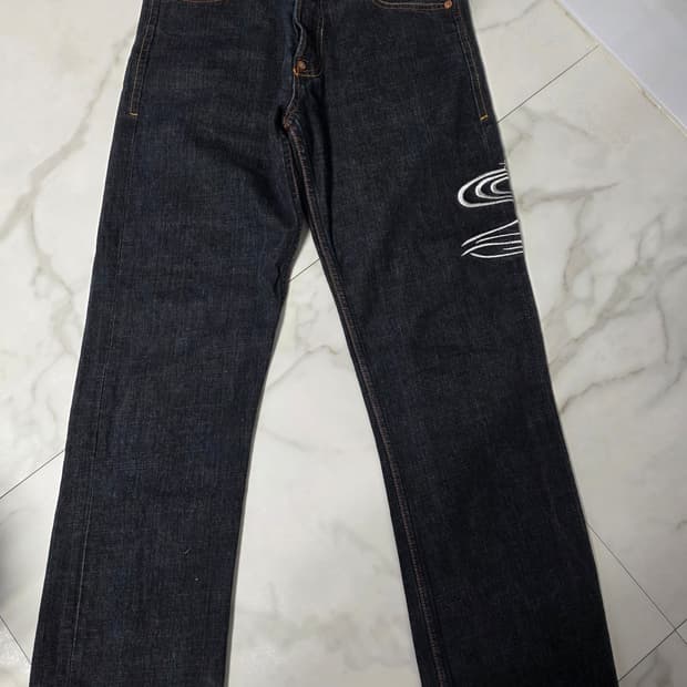 에비수 헤리티지 데님 32 빅카프 자수 청바지