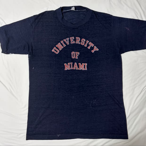 80s 썬페이드 University of Miami 50/50 티셔츠