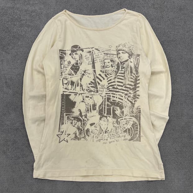 빈티지 Y2k 프린팅 롱슬리브