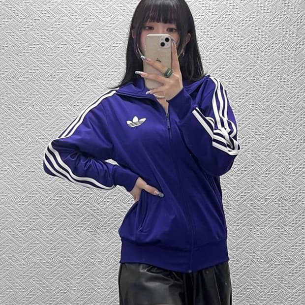 아디다스 파이어버드 딥퍼플 포도맛 우베코어 져지 집업 90 C12579
