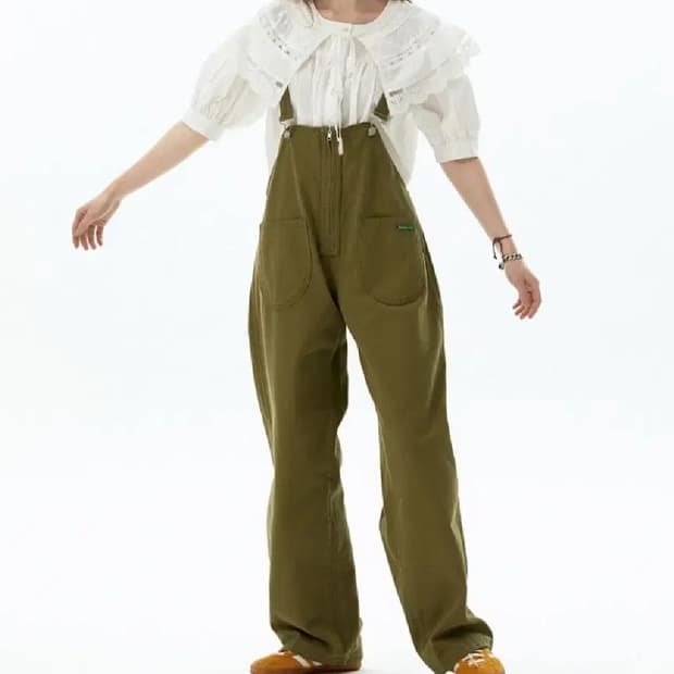 그린버터 멜빵바지 Zipper Overall pants 키153cm 추천