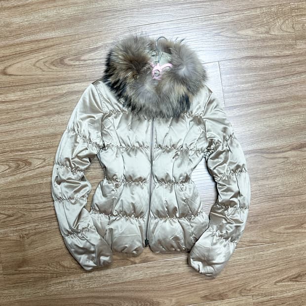 빈티지 골드 퍼 셔링 패딩 코트 오네갸루 로걀 베메클깔 긱시크 고딕 고스