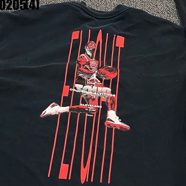 [M/95] 나이키 조던 블랙 뒷프린팅 긴팔 티셔츠 0205(4)