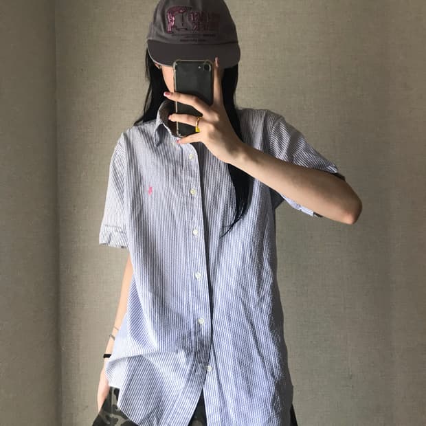 폴로 스트라이프 반팔셔츠