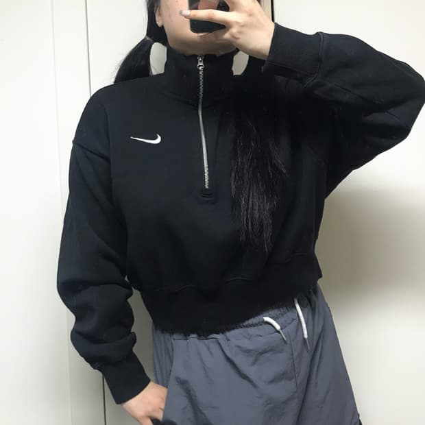 나이키 크롭 아노락 맨투맨 L
