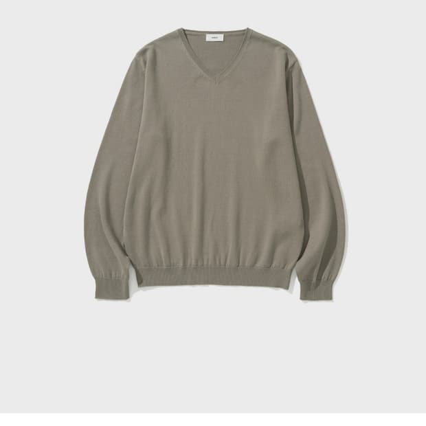 마이라이브러리 브이넥니트 웜그레이 L