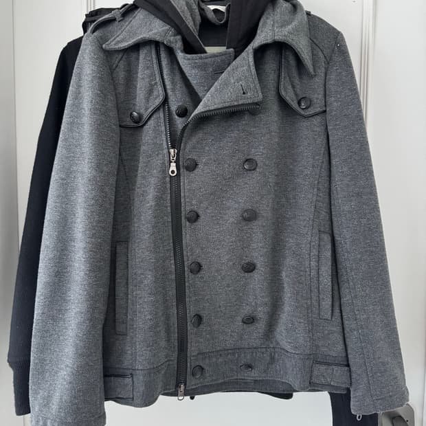 사선지퍼 나폴레옹 후드 코트 자켓