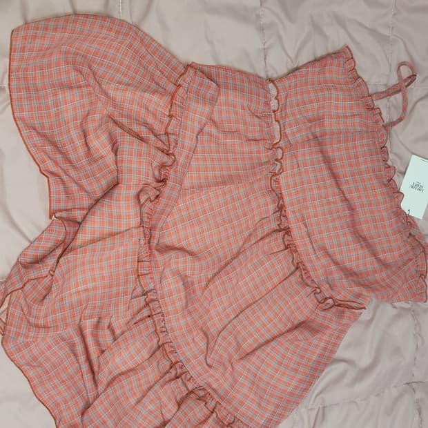 루루서울 체리 체크 드레스 레드