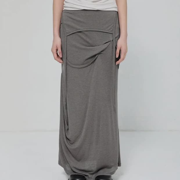 플레어업 롱스커트Asymmetrical Draped Long Skirt 