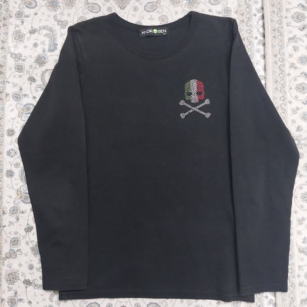 하이드로겐 블랙 해골 긴팔티 M