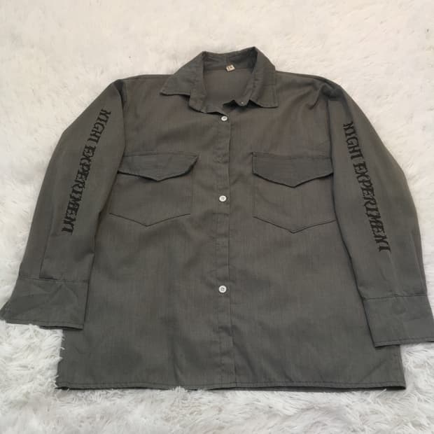 빈티지 암 레터링 그레이 셔츠 y2k 스트릿 갸루 펑키 일본빈티지737 