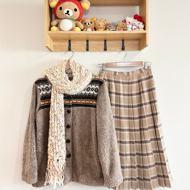 jpn 하구미 스즈코 모리걸 히피 아오이유우 레이어드 코디세트