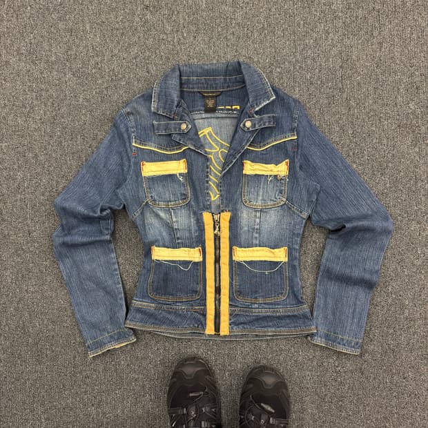로카웨어 빈티지 여성 y2k 데님집업 자켓