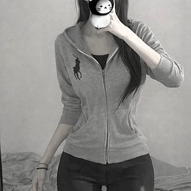 빅포니 그레이 후드집업