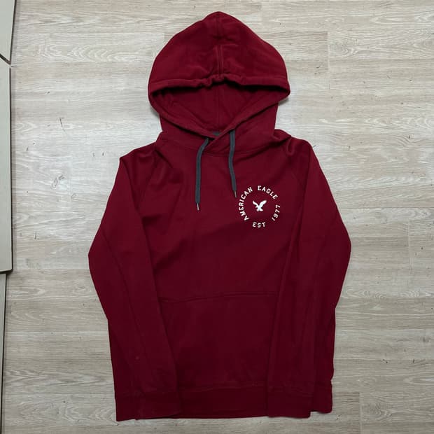 아메리칸 이글 여성 빅로고 기모 후드티 [버건디] L/105