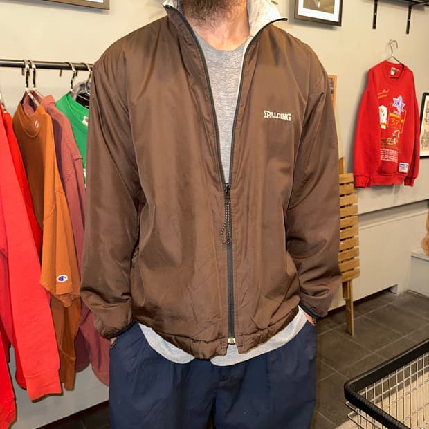 Spalding logo reversible nylon jacket