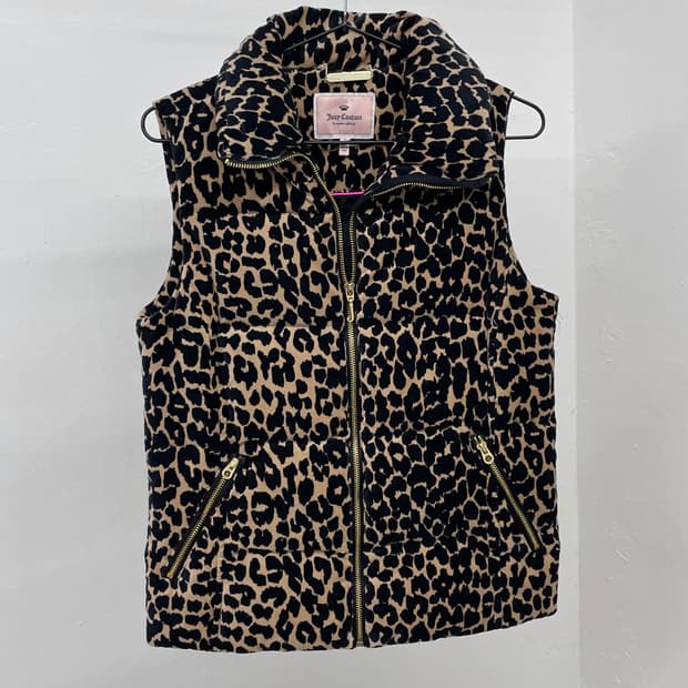 쥬시꾸뛰르 갸루 호피 패딩 베스트 *레어