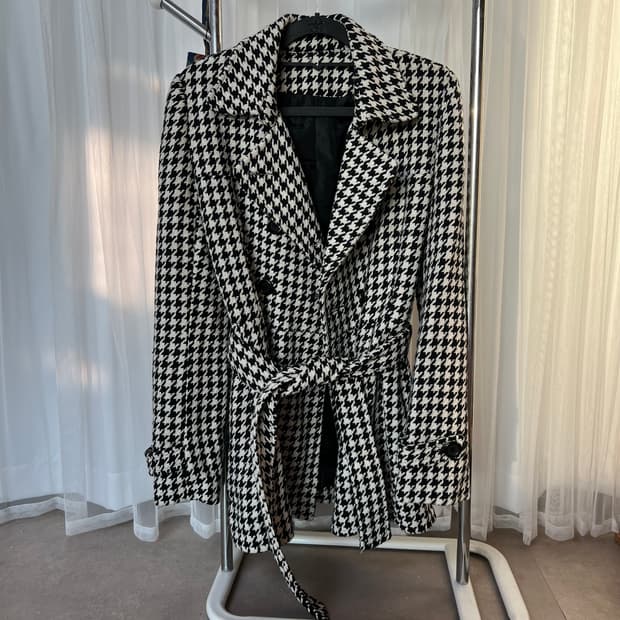 하운드투스 플레어 벨트 더블코트