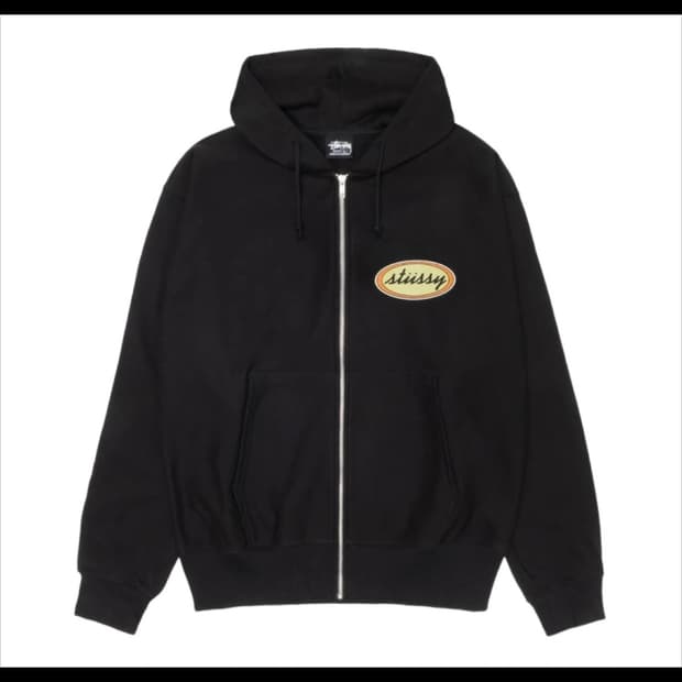 스투시x아워레가시 워크샵 오발 집 후드 블랙 M