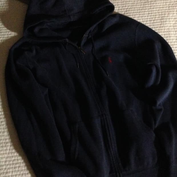 빈티지 폴로랄프로렌 네이비 블루 니트 후드집업 L