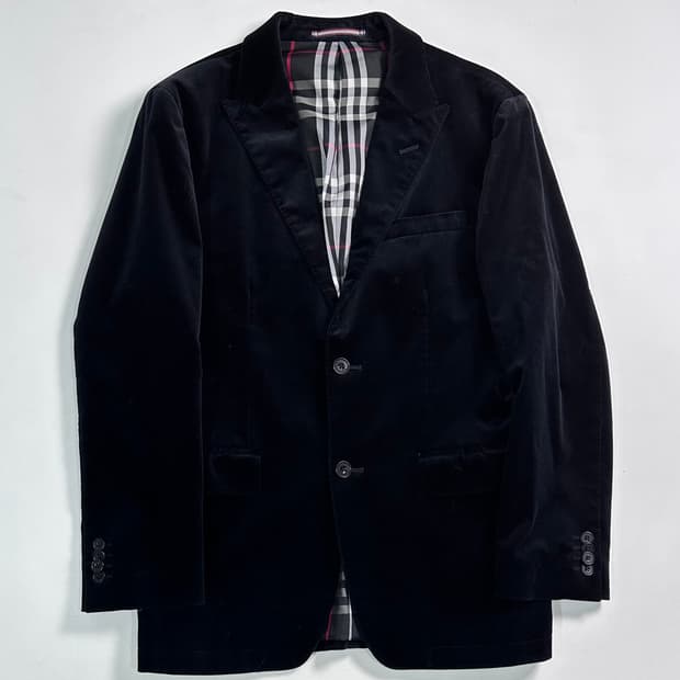버버리 블랙 벨벳 블레이저 자켓