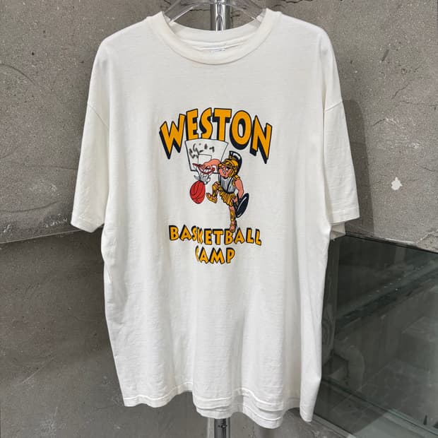 90s 헤인즈 Weston Basketball Camp 프로모 티셔츠