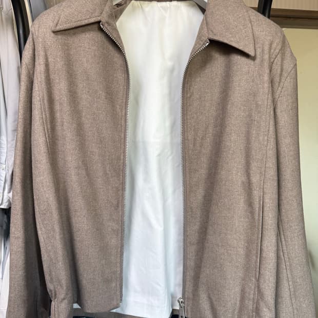 쿠어 와이드카라 자켓 멜란지베이지 S사이즈