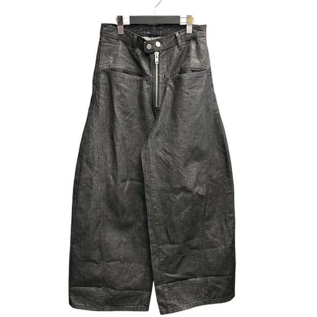 FILTH FRONT ZIP BAGGY WAXED BLK