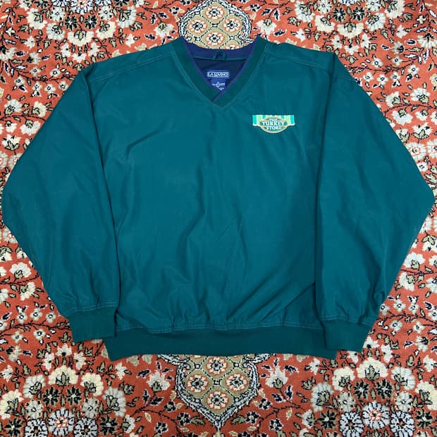 [XL] LA Loving 터키스토어 그린 브이넥 올드스쿨 맨투맨