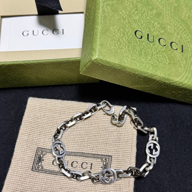 구찌 인터로킹 체인 팔찌