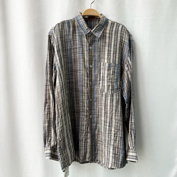 MISSONI 미쏘니 에스닉 스트라이프 자카드 린넨 셔츠 내추럴 50
