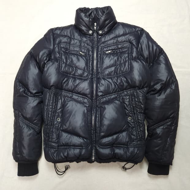 [S] 디젤 네이비 니일론 남여 숏패딩 (~90)